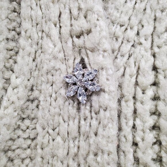 Zara Women's Patchwork Chunky Knit Open Front Cardigan Sweater Light Gre… - Picture 7 of 12